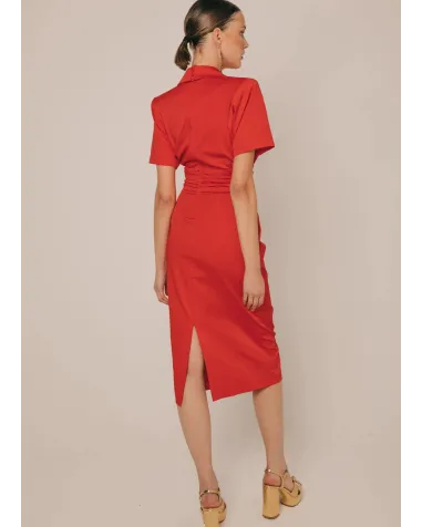 Vestido Midi con Cuello de Solapas Cherubina | Jayme Shop