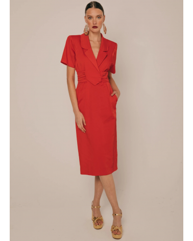 Vestido Midi con Cuello de Solapas Cherubina | Jayme Shop