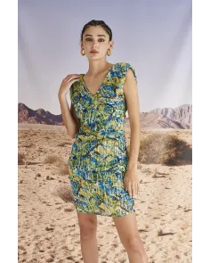 Vestido Corto Estampado Drapeado Mironcé | Jayme Shop 2