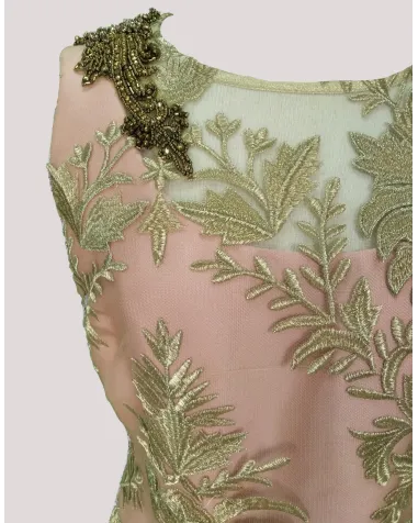Vestido Bordados Dorados Matilde Cano | Jayme Shop