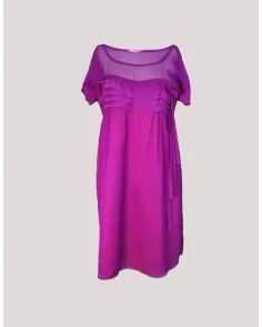 Vestido Gasa con Drapeado Miguel de Luna | Jayme Shop