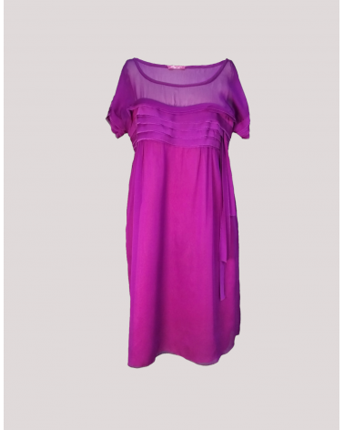 Vestido Gasa con Drapeado Miguel de Luna | Jayme Shop