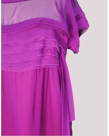 Vestido Gasa con Drapeado Miguel de Luna | Jayme Shop