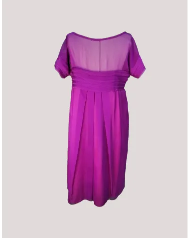 Vestido Gasa con Drapeado Miguel de Luna | Jayme Shop