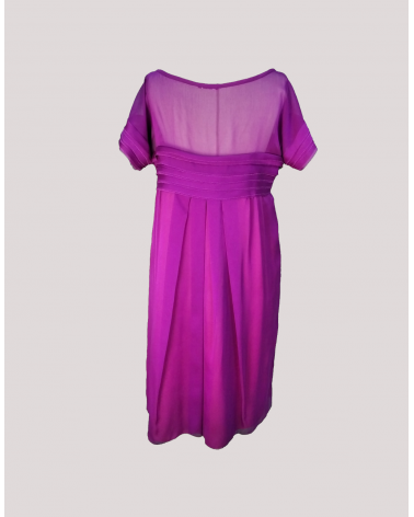 Vestido Gasa con Drapeado Miguel de Luna | Jayme Shop