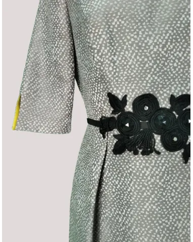 Vestido de Palas con Franja a Contraste María Coca | Jayme Shop