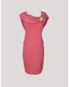 Vestido Corto con Cuello Drapeado Miguel de Luna | Jayme Shop