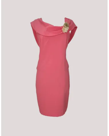 Vestido Corto con Cuello Drapeado Miguel de Luna | Jayme Shop