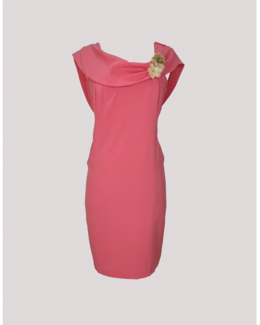 Vestido Corto con Cuello Drapeado Miguel de Luna | Jayme Shop