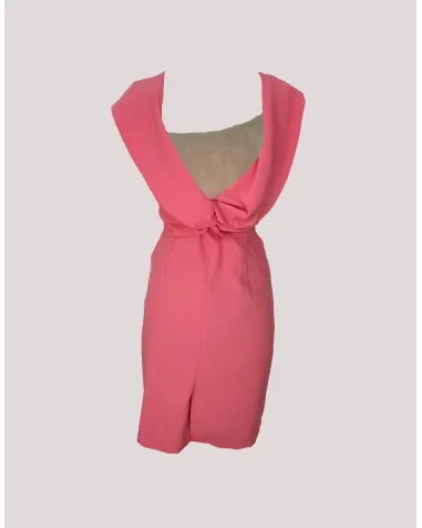 Vestido Corto con Cuello Drapeado Miguel de Luna | Jayme Shop