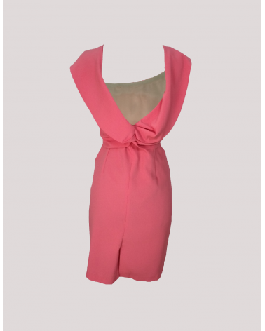 Vestido Corto con Cuello Drapeado Miguel de Luna | Jayme Shop