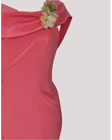 Vestido Corto con Cuello Drapeado Miguel de Luna | Jayme Shop