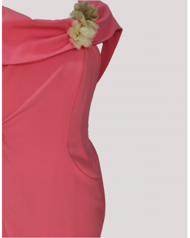 Vestido Corto con Cuello Drapeado Miguel de Luna | Jayme Shop