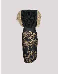 Vestido Brocado Mangas Encaje Matilde Cano | Jayme Shop 2