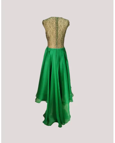 Vestido de Seda con Cola Valerio Luna | Jayme Shop