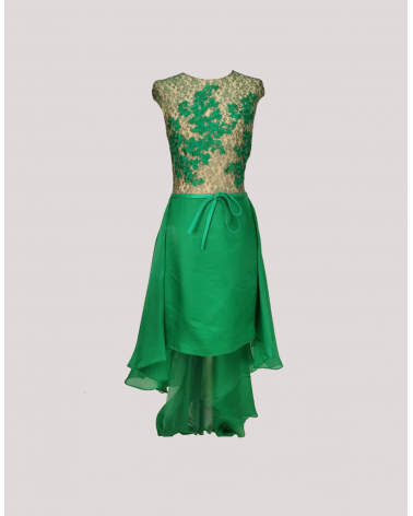 Vestido de Seda con Cola Valerio Luna | Jayme Shop