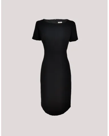 Vestido Negro con Manga Corta Carmela Rosso | Jayme Shop