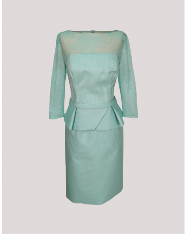 Vestido Mikado Piqué Verde Agua Angela Ariza | Jayme Shop