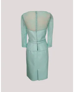 Vestido Mikado Piqué Verde Agua Angela Ariza | Jayme Shop 2