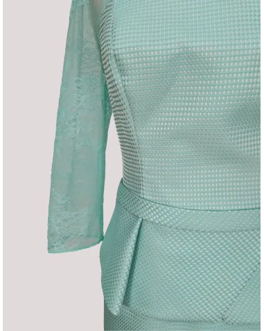 Vestido Mikado Piqué Verde Agua Angela Ariza | Jayme Shop