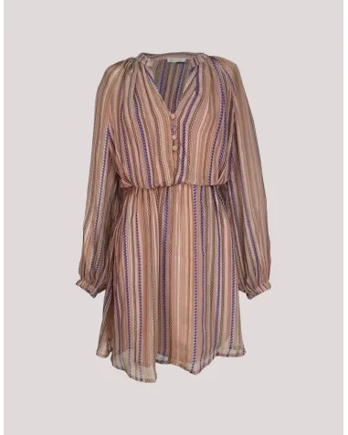 Vestido Corto de Gasa a Rayas Mironcé | Jayme Shop