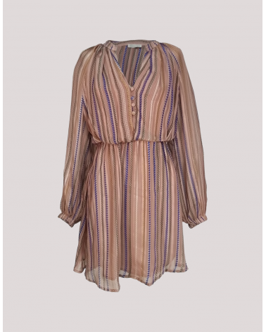 Vestido Corto de Gasa a Rayas Mironcé | Jayme Shop