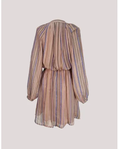 Vestido Corto de Gasa a Rayas Mironcé | Jayme Shop