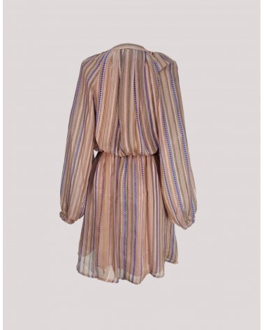 Vestido Corto de Gasa a Rayas Mironcé | Jayme Shop