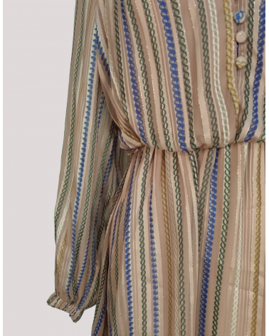 Vestido Corto de Gasa a Rayas Mironcé | Jayme Shop