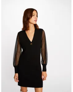 Vestido Recto con Mangas de Encaje Morgan | Jayme Shop