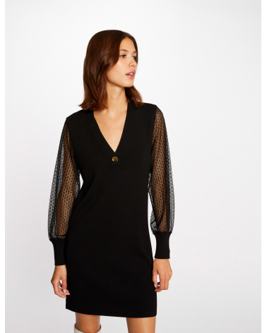 Vestido Recto con Mangas de Encaje Morgan | Jayme Shop