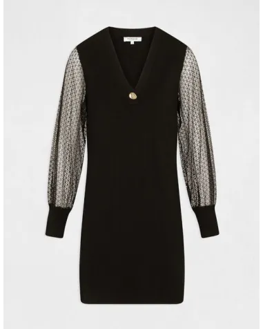 Vestido Recto con Mangas de Encaje Morgan | Jayme Shop