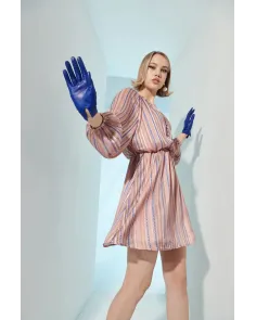 Vestido Corto de Gasa a Rayas Mironcé | Jayme Shop