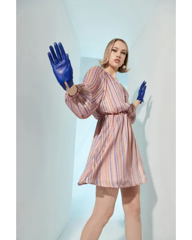 Vestido Corto de Gasa a Rayas Mironcé | Jayme Shop