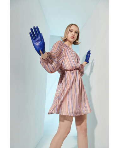 Vestido Corto de Gasa a Rayas Mironcé | Jayme Shop