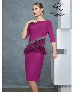 Vestido Corto con Plumas Raffaello | Jayme Shop