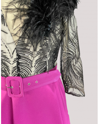 Vestido Largo con Mikado y Encaje Esthefan | Jayme Shop