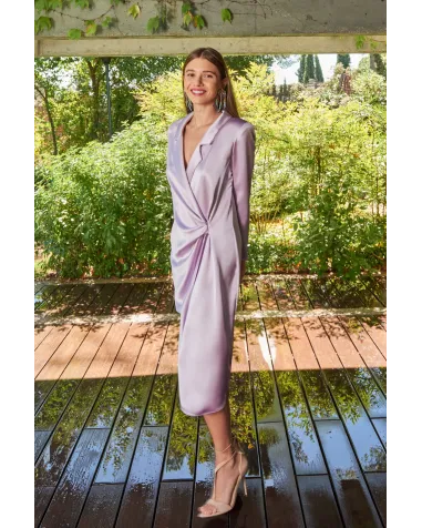 Vestido Cuello Esmoquin Lola Li | Jayme Shop