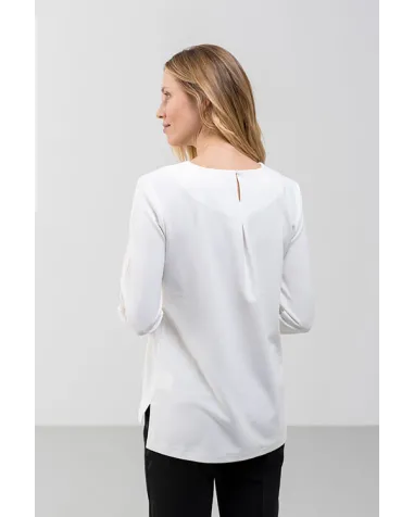 Jersey Blanco con Cuello Redondo Hongo | Jayme Shop