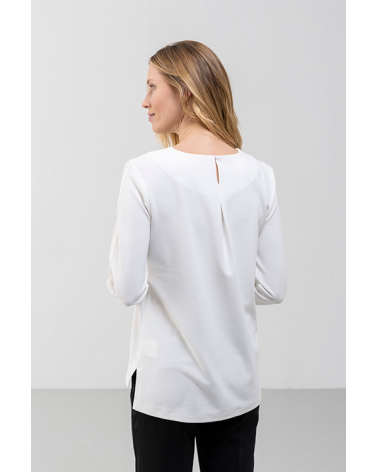 Jersey Blanco con Cuello Redondo Hongo | Jayme Shop