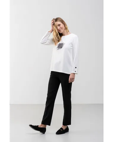 Jersey Blanco con Cuello Redondo Hongo | Jayme Shop