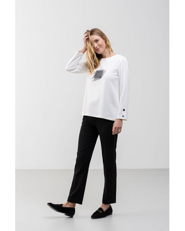 Jersey Blanco con Cuello Redondo Hongo | Jayme Shop