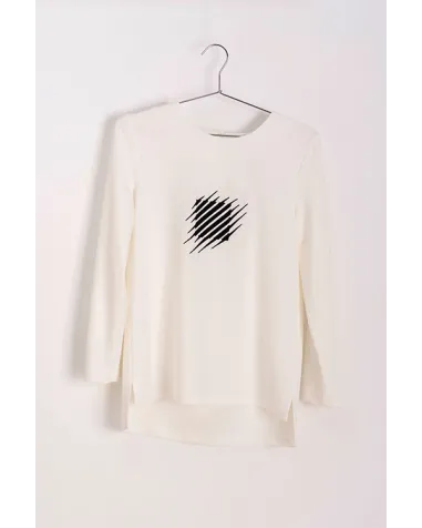 Jersey Blanco con Cuello Redondo Hongo | Jayme Shop