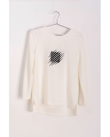 Jersey Blanco con Cuello Redondo Hongo | Jayme Shop