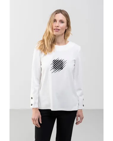 Jersey Blanco con Cuello Redondo Hongo | Jayme Shop