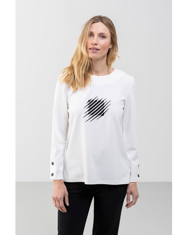 Jersey Blanco con Cuello Redondo Hongo | Jayme Shop