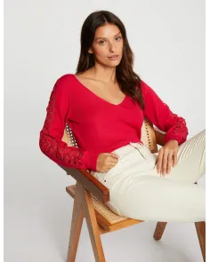 Jersey con Mangas de Encaje Morgan | Jayme Shop