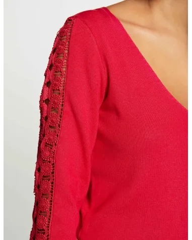Jersey con Mangas de Encaje Morgan | Jayme Shop
