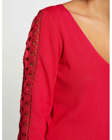 Jersey con Mangas de Encaje Morgan | Jayme Shop