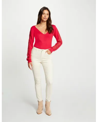 Jersey con Mangas de Encaje Morgan | Jayme Shop